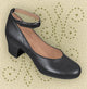 2" June -- Women's Ankle Strap Thick Heel Ballroom Shoe -- Black