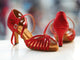 3" Abelia -- Women's Latin Sandal -- Red Satin