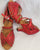 2.75" Abelia II -- Women's Latin Sandal -- Red Satin/Red Rhinestones