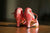 2.75" Abelia -- Women's Latin Sandal -- Red Satin/White Rhinestones