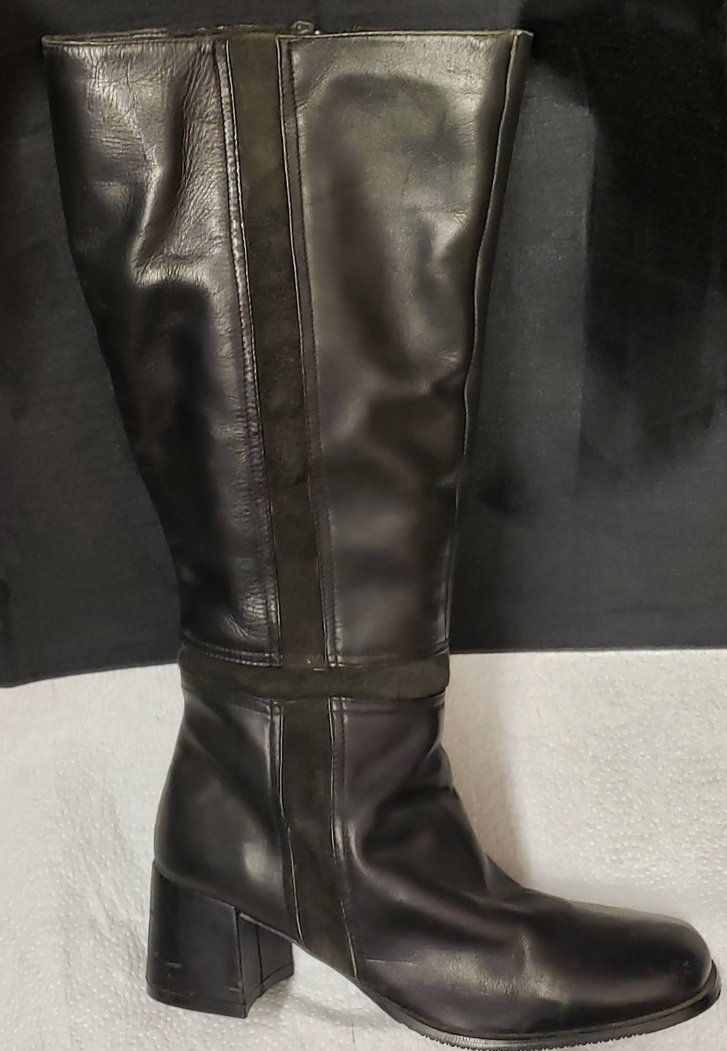 ladies leather dress boots Grewal Tall Dress Leather Riding Boots Black / 7