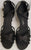 3" Alaia -- Flare Heel Latin Sandal -- Black Satin