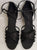 3" Alaia II -- Flare Heel Latin Sandal -- Black Satin