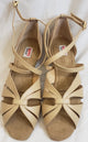 2" Amelia -- Flare Heel Latin Sandal -- Biscuit