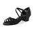 1.5" Annabella -- Block Heel Latin Sandal -- Black - Teddy Shoes