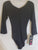 Aura -- Womens Pinch Front 3/4 Sleeve Leotard -- Black