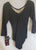 Aura -- Womens Pinch Front 3/4 Sleeve Leotard -- Black
