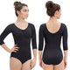 Aura -- Womens Pinch Front 3/4 Sleeve Leotard -- Black
