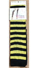 Ayla -- Women's Nylon Fashion Leggings -- Yellow/Black Stripe