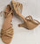 2.38" Bonita -- Flare Heel Latin Sandal -- Beige