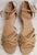 2.38" Bonita -- Flare Heel Latin Sandal -- Beige