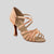2.5" Brigitte -- Women's Flare Heel Latin Sandal -- Camel Satin