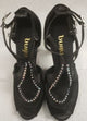 4" Britannee -- Latin Sandal with Street Soles -- Black Satin