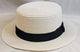 Cade -- Paper Straw Flat Top Fedora -- White