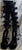 4" Chic -- Women's Ankle Wrap Sandal -- Black Patent/Silver Heel