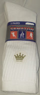 Clark III -- Cotton Crew Socks -- 3Pr Pack -- White