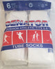 Clark Jr. II -- Children's Cotton Tube Socks -- 6Pr Pack -- White
