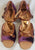 2" Constance -- Flare Heel Latin Sandal -- Purple Velvet/Bronze Trim