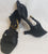 2.5" Courtney -- Flare Heel Sandal -- Black Satin