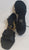 2.5" Courtney -- Flare Heel Sandal -- Black Satin