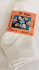 Dale Jr. -- Children's Ankle Socks -- 3Pr Pack -- White