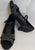 1.75" Dena -- Wide Heel Latin Sandal -- Black Satin/Glitter