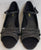 1.75" Dena -- Wide Heel Latin Sandal -- Black Satin/Glitter