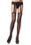 Eleanor -- Womens's  Fishnet Stockings with Attached Lace Garter Belt Pantyhose -- Black