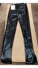 Emery -- Women's Poly Fashion Leggings -- Black Shiny