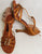 3" Emily -- Flare Heel Latin Sandal -- Gold Satin