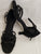 2.38" Esmeralda II -- Flare Heel Latin Sandal -- Black Satin