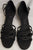 2.38" Esmeralda II -- Flare Heel Latin Sandal -- Black Satin