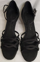 2.38" Esmeralda II -- Flare Heel Latin Sandal -- Black Satin