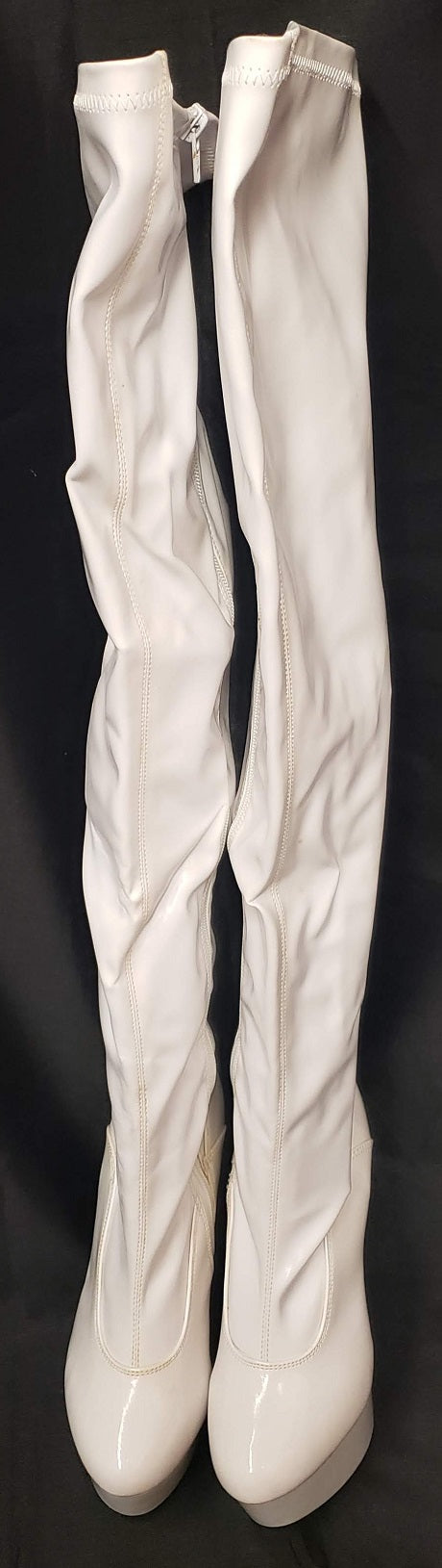 6 Fantasy Women s Thigh High Platform Dress Boot White Patent