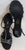 2.5" Guilia -- Flare Heel Latin Sandal with Rhinestones -- Black Satin