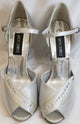 3.38" Hilda -- Closed Back/Open Toe Ballroom Shoe -- Silver Satin