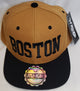 Jaxon -- Snapback Boston Baseball Cap -- Tan/Black