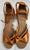 1.5" Jorjet --  Latin Sandal -- Tan Satin - Teddy Shoes