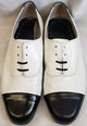 Kaius -- Men's Dress Oxford -- White/Blk Patent