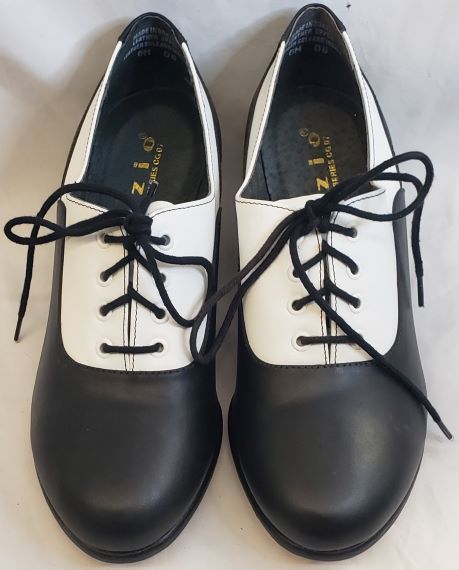 Kirsten I -- Leather Sole Oxford -- Black/White - Main Image