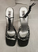 Knotty -- Women's 5" Ankle Wrap Sandal -- Black Patent