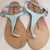 Laney -- Women's Thong Flat Sandal -- Light Blue Patent
