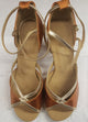 2.5" Linked -- Latin Sandal -- Dark Tan Satin/Gold