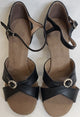 2.5" Lisa -- Wide Heel Latin Sandal -- Black