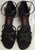 2.5" Lucinda II -- Flare Heel Latin Sandal -- Black Satin