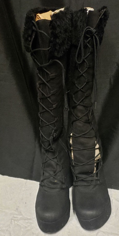 5" Mammoth -- Women's Granny Style Dress Boot -- Black Suedine 5" Mammoth -- Women's Granny Style Dress Boot -- Black Suedine