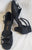 1.3" Mary -- Women's Thick Heel Latin Sandal -- Black Satin
