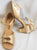 1.3" Mary -- Women's Thick Heel Latin Sandal -- Light Tan Satin