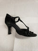 3" Miranda -- Women's Latin Sandal -- Black Satin