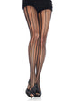 Naida -- Women's Vintage Pinstripe Net Pantyhose -- Black